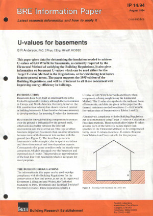 basement insulation thermal mass